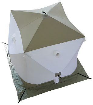 Палатка зимняя куб СЛЕДОПЫТ Premium 2,1х2,1 м, 4-х местн., 3 слоя, олива TW-14
